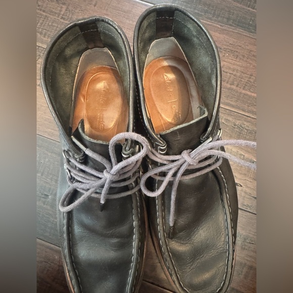 Men’s Clark’s Trace ramble leather black chukka business casual boots size 10.5 - Picture 9 of 10